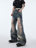 Itooh Mesh Hollow Retro Gradient Jeans