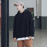 mens fall outfits Sweater Men's Autumn New Korean Style Loose Pullover Hooded Fake Two-Piece Student Sports Casual Jacket