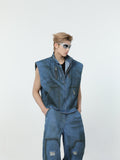 Itooh Retro Washed Distressed Denim Suit