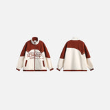 ITOOH Winter Outfits Men Flaming Stand Collar Varsity Jacket