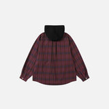 ITOOH Winter Outfits Men Plaid Front Pockets Hooded Jacket