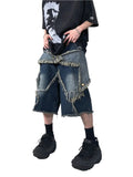 ITOOH Vintage Star Fringe Jorts