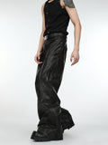 Itooh Deconstructed Three-dimensional Black Leather Pants