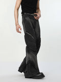 Itooh High Street Big Pocket Deconstructed Wide Leg Jeans