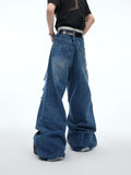 Itooh Deconstructed Ripped Fringed Baggy Jeans