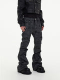 Itooh Hand-brushed Wax-coated Slim-fit Stacked Jeans