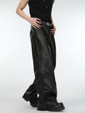 Itooh Deconstructed Three-dimensional Black Leather Pants