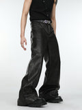 Itooh Deconstructed Three-dimensional Black Leather Pants