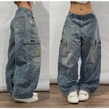 ITOOH 2024 American New Diversified Washed Retro Gradient Baggy Jeans Men And Women Y2K Fashion Casual Gothic High Waist Wide Trousers