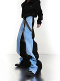 Itooh PU Leather Blue Black Trousers