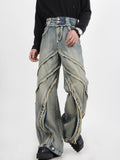 Itooh Deconstructed Raw-edge Paneled Bootcut Jeans