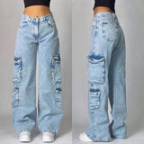 ITOOH 2024 American New Diversified Washed Retro Gradient Baggy Jeans Men And Women Y2K Fashion Casual Gothic High Waist Wide Trousers