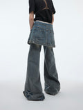 Itooh Washed Distressed Double-layered Jeans