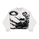 ITOOH 2024 Fall Fashion  Men's Vintage Knitwear Y2K Gothic Graphic Sweaters Winter Harajuku Oversized Unisex Aesthetic Clothes For Teens Pullover Sweater