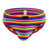 ITOOH Fashion Men Rainbow Striped Briefs U Convex Pouch Panties Man Colorful Underwear Male  Underpants Low Rise Knickers