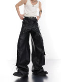 Itooh Large Pocket Studded Leather Pants