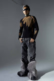 Itooh High Street Washed Distressed Furry Jeans