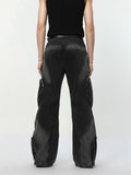 Itooh High Street Big Pocket Deconstructed Wide Leg Jeans