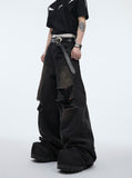 Itooh Deconstructed Ripped Fringed Baggy Jeans