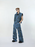 Itooh Retro Washed Distressed Denim Suit