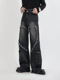 Itooh Heavy Washed Raw Edge Jeans