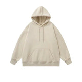 ITOOH Basic Solid Color Velvet Hooded Sweatshirt