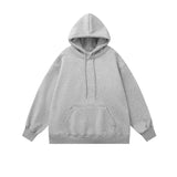 ITOOH Basic Solid Color Velvet Hooded Sweatshirt