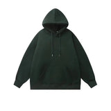 ITOOH Basic Solid Color Velvet Hooded Sweatshirt