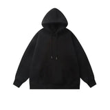 ITOOH Basic Solid Color Velvet Hooded Sweatshirt