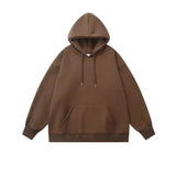 ITOOH Basic Solid Color Velvet Hooded Sweatshirt