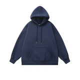 ITOOH Basic Solid Color Velvet Hooded Sweatshirt