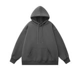 ITOOH Basic Solid Color Velvet Hooded Sweatshirt