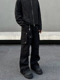 ITOOH Black Pockets Cargo Pants