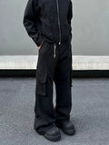 ITOOH Black Wide-Leg Cargo Pants