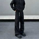 ITOOH Black Wide-Leg Cargo Pants