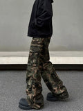 ITOOH Chain Detail Camouflage Cargo Pants