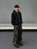 ITOOH Chain Detail Camouflage Cargo Pants