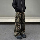 ITOOH Chain Detail Camouflage Cargo Pants