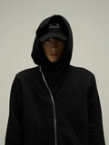 Itooh Diagonal Zipper Hooded Sweatshirt