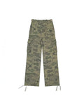 ITOOH Drawstring Waist Camo Cargo Pants