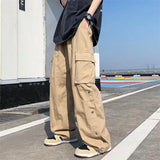 ITOOH Elastic Waist Wide Leg Cargo Pants