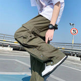 ITOOH Elastic Waist Wide Leg Cargo Pants