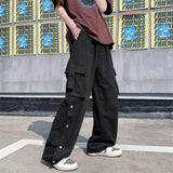 ITOOH Elastic Waist Wide Leg Cargo Pants