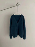 Itooh Faux Mink Velvet V-neck Knitted Cardigan