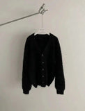 Itooh Faux Mink Velvet V-neck Knitted Cardigan