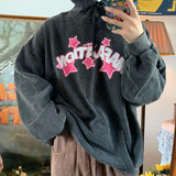 ITOOH Five-Pointed Star Washed Hooded Sweater