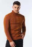 Itooh  Slim Fit Pullovers Turtleneck Men Casual Basic Solid Color Warm Striped Sweater Mens New Winter Fashion Sweaters Male