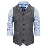 Itooh Autumn Business Vest Men's Clothing Male Lapel Casual Men Suit Vest With Pockets Vest Outerwear Chaleco Hombre