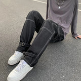 Itooh Men Wide Leg Jeans Hip Hop Casual Men's Straight Baggy Denim Pants Streetwear Skateboard Pant Neutral Trousers Plus Size S-5XL