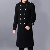 Itooh Long dust coat Men Winter Warm Trench Woolen Cloth Coat Mens Double Breasted Slim Casual Jackets Solid Business Outwear